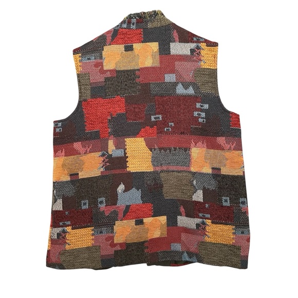 Coldwater Creek Patchwork Vest Multi SZ S Boho Hipster Artsy Cabincore Grandma - Picture 2 of 10
